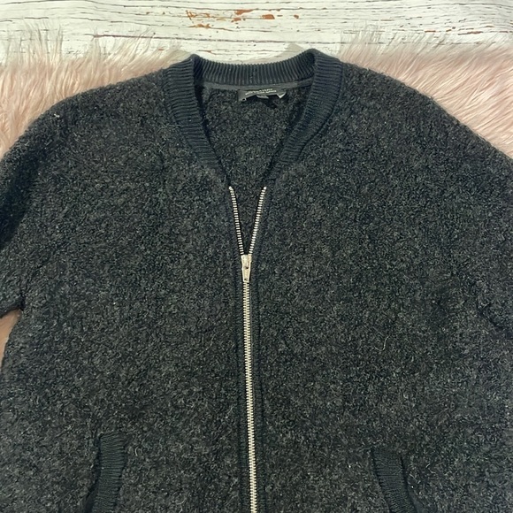 Aritzia Babaton Black Alpaca Blend Boucle Bomber Jacket - Picture 5 of 9